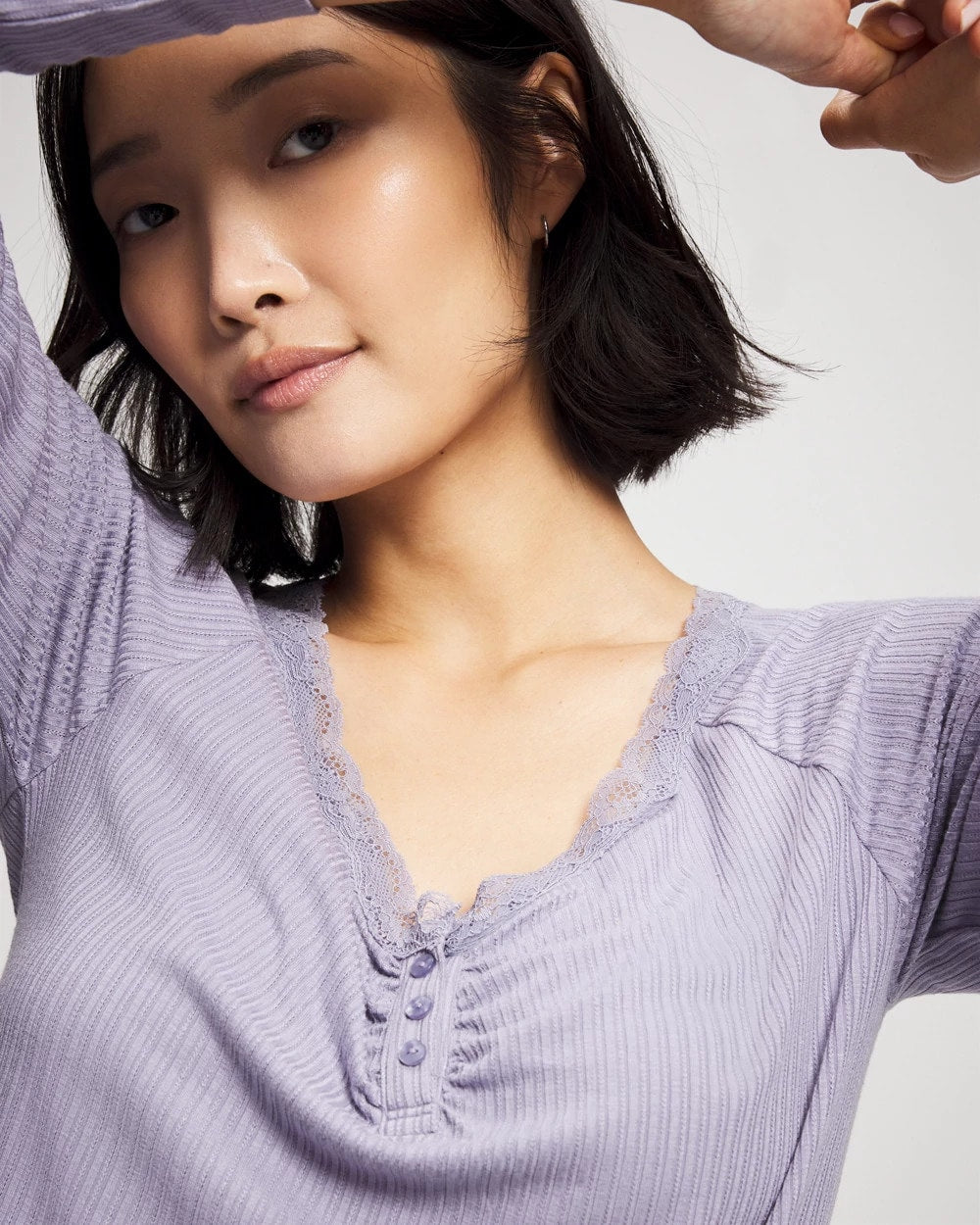 Soma Pointelle Long Sleeve Pajama Top