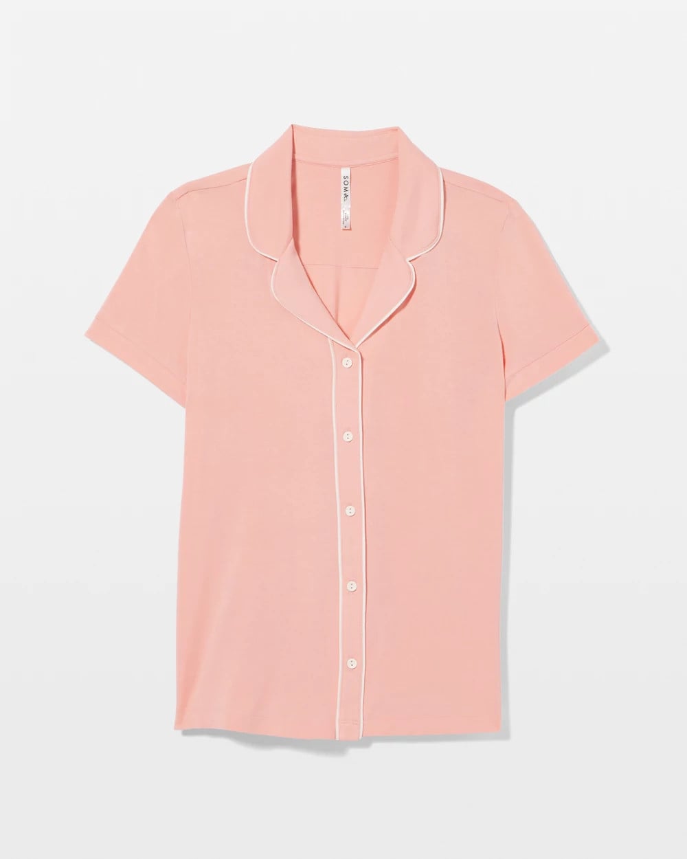 Soma Solid Short Sleeve Notch Collar Pajama Top