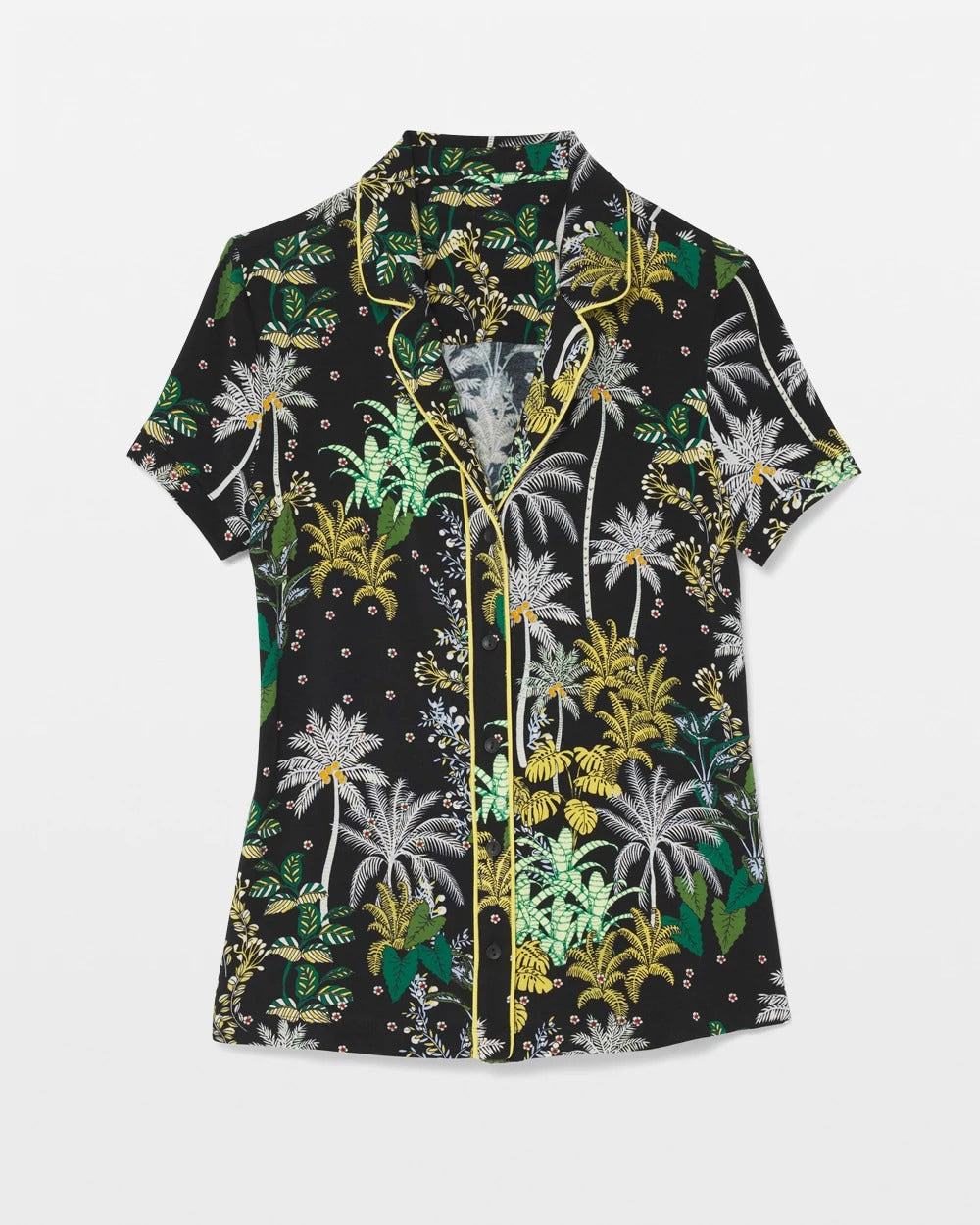 Soma Piped Short Sleeve Notch Collar Pajama Top