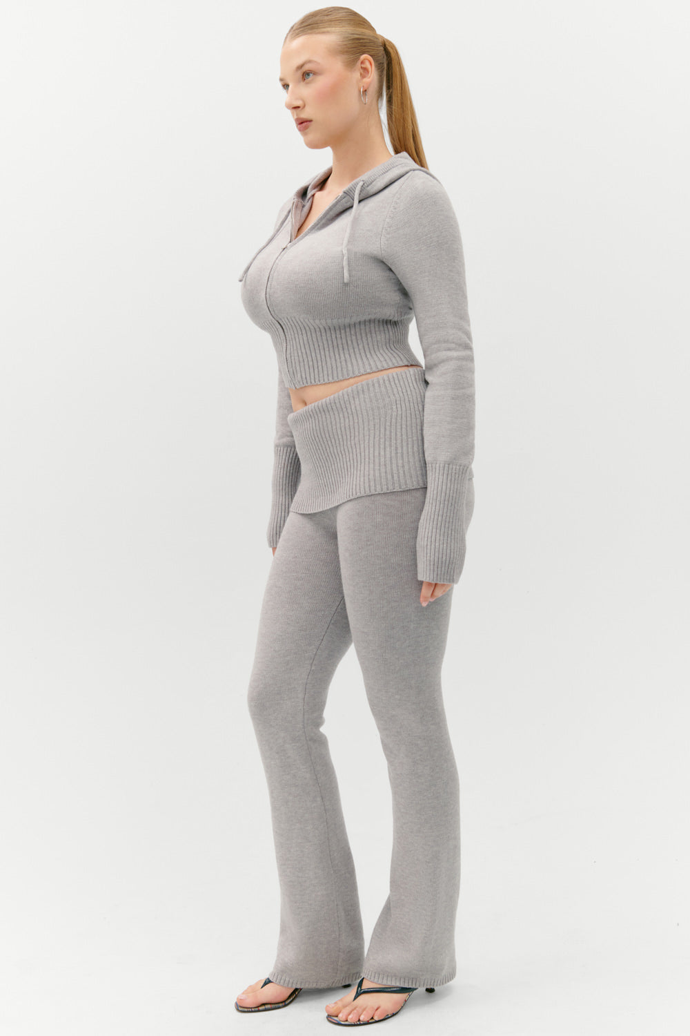 Frankies Bikinis clothing Aimee Knit Pants - Rain Cloud