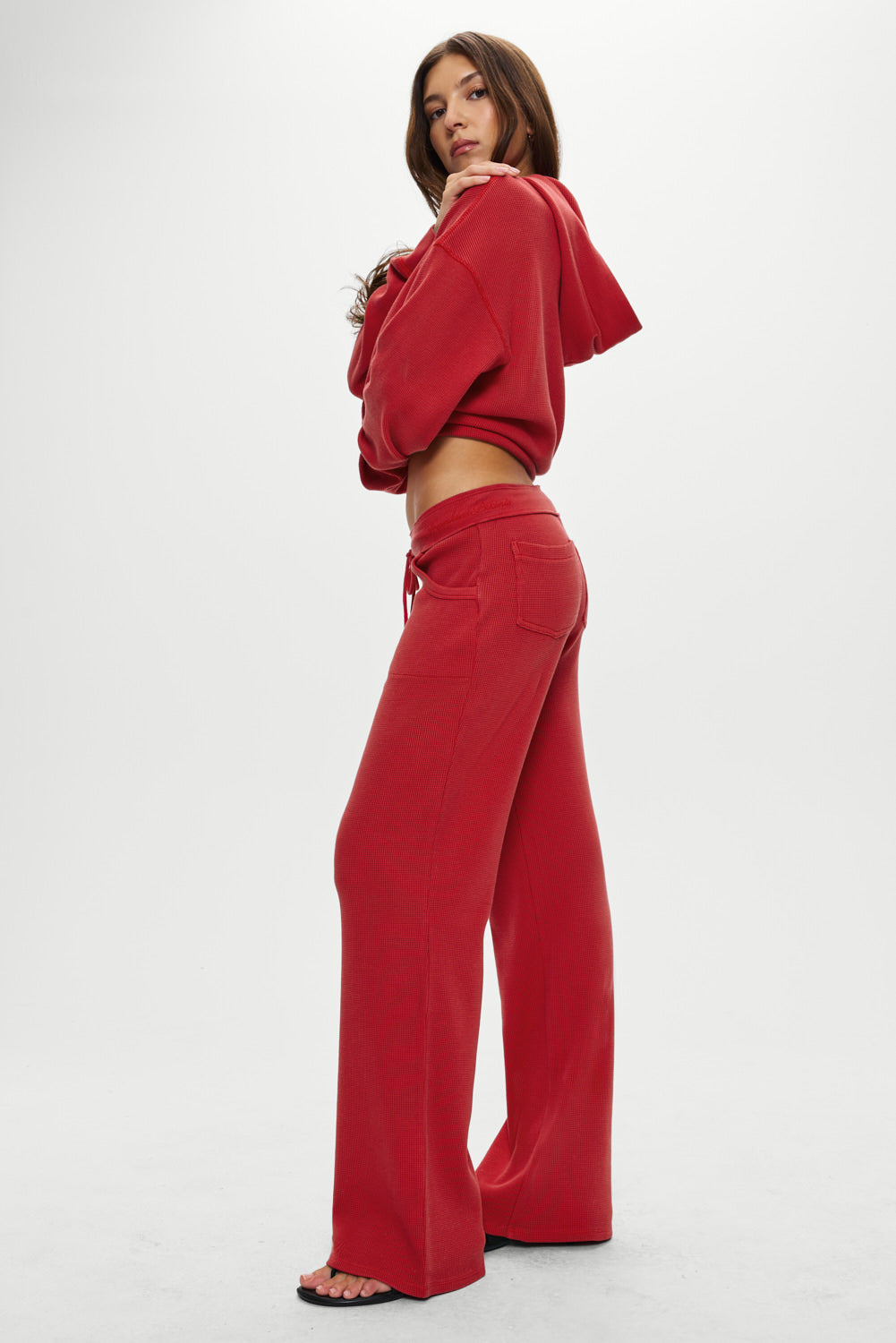Frankies Bikinis collections|sale Emma Thermal Low Rise Pants - Strawberry Red