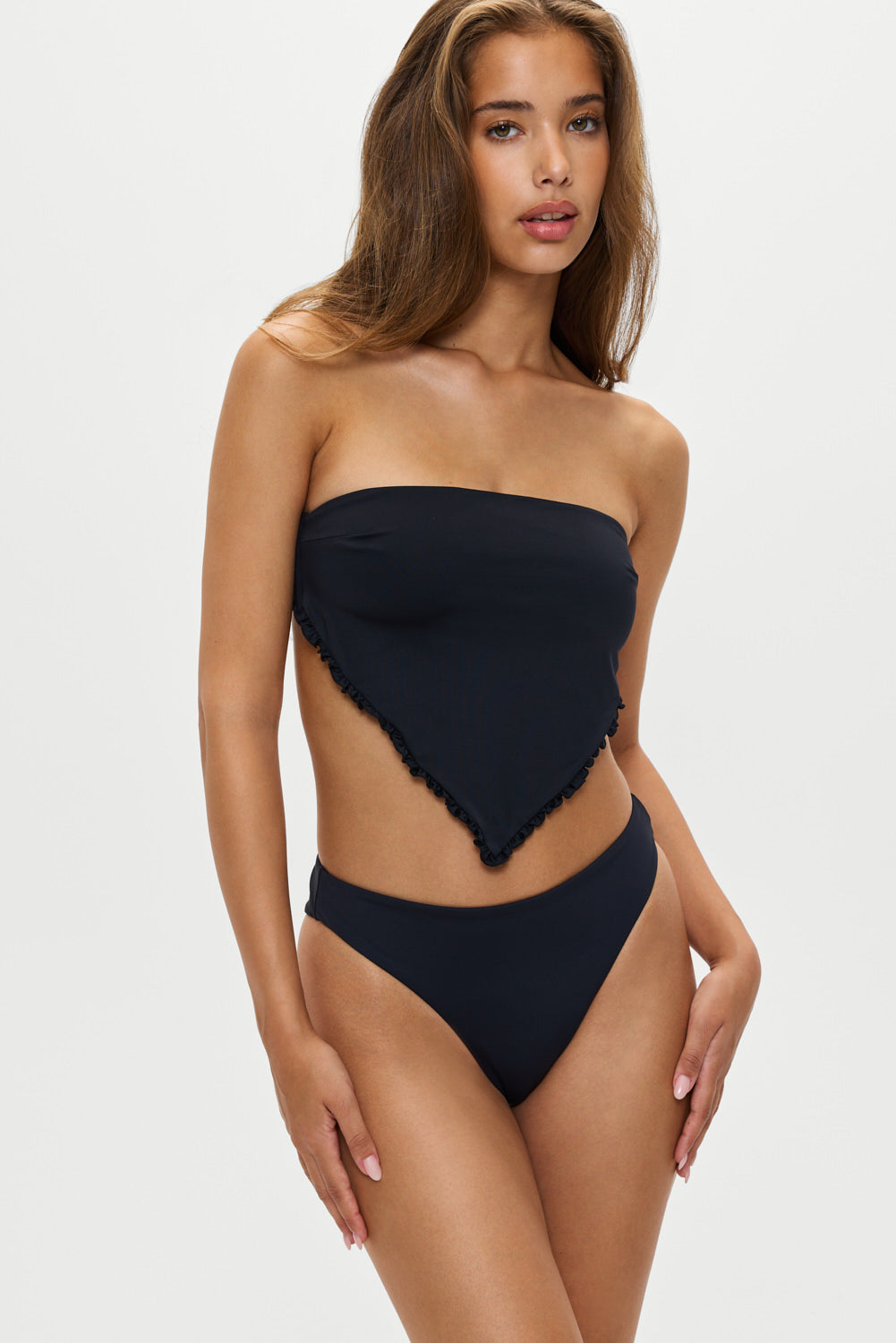 Frankies Bikinis collections|sale|swimwear Harley Bandeau Bikini Top - Black