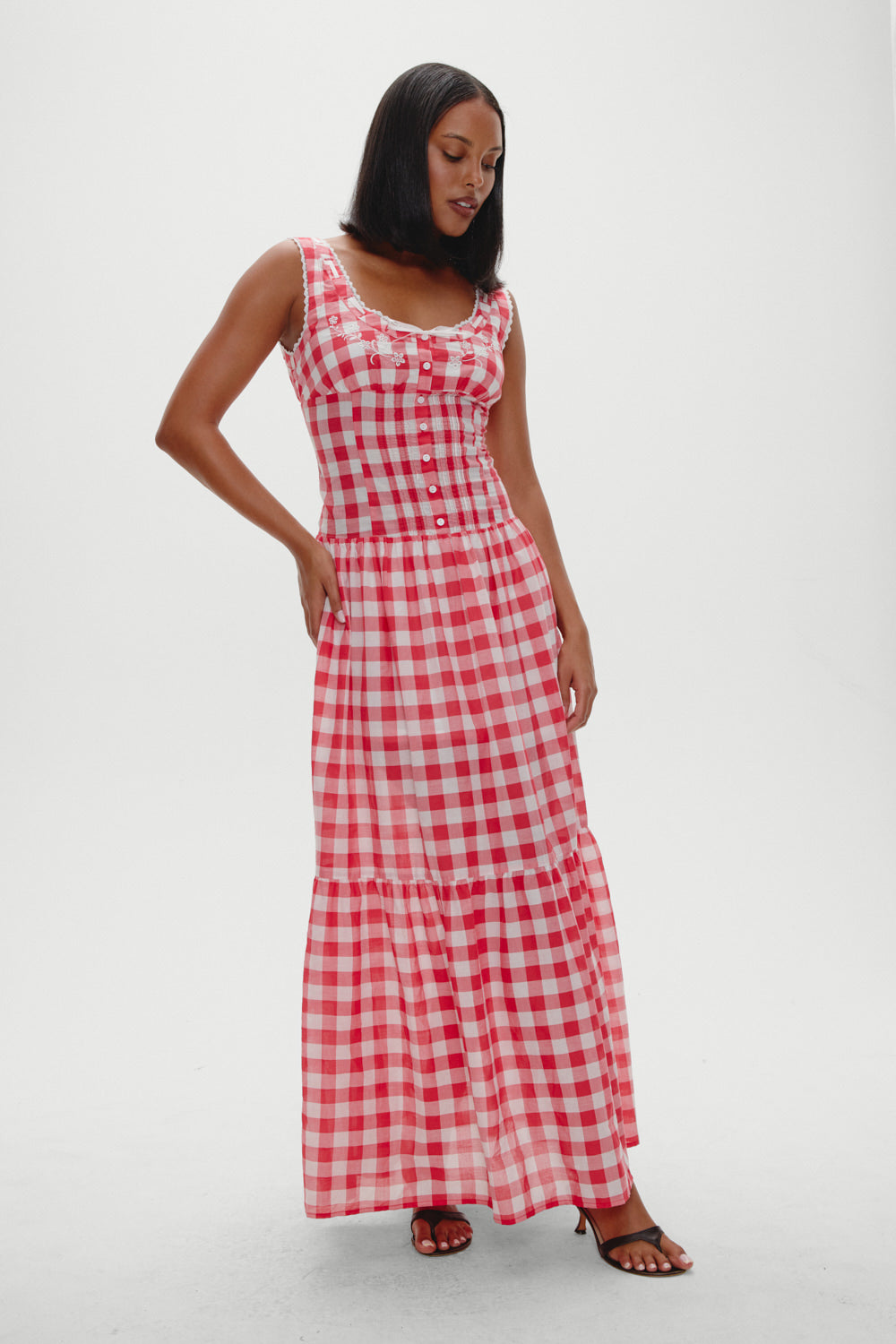 Frankies Bikinis sale x BELLA HADID Southern Belle Midi Dress - Malibu Picnic