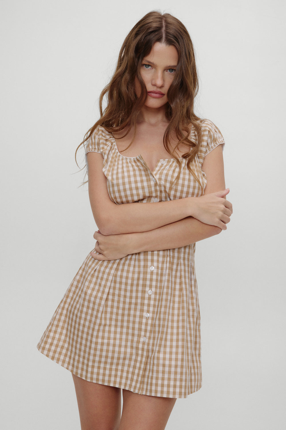 Frankies Bikinis sale x BELLA HADID Mustang Mini Dress - Rodeo Gingham