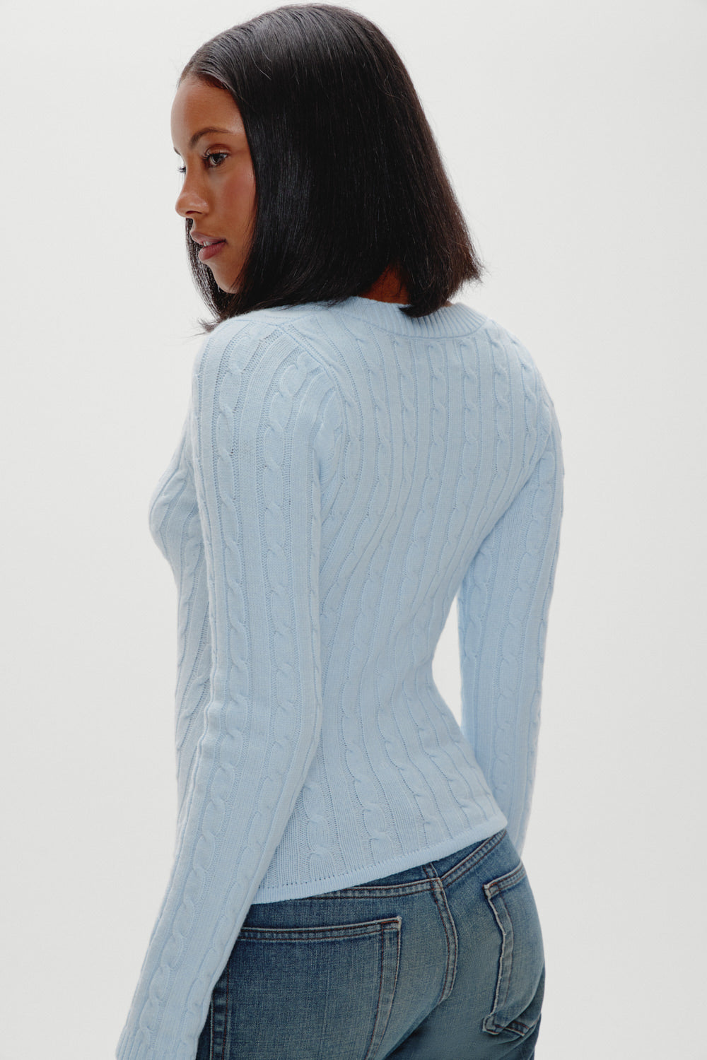Frankies Bikinis sale Kit V Neck Knit Sweater - Daydream