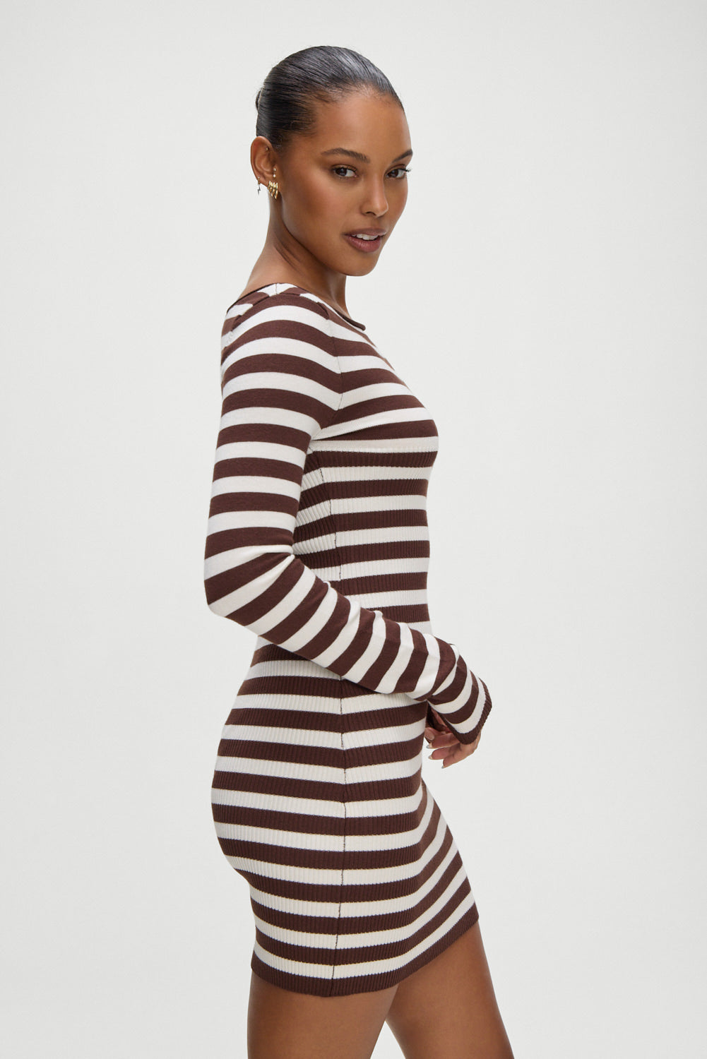 Frankies Bikinis sale Luca Knit Mini Dress - Brown Sugar Stripe