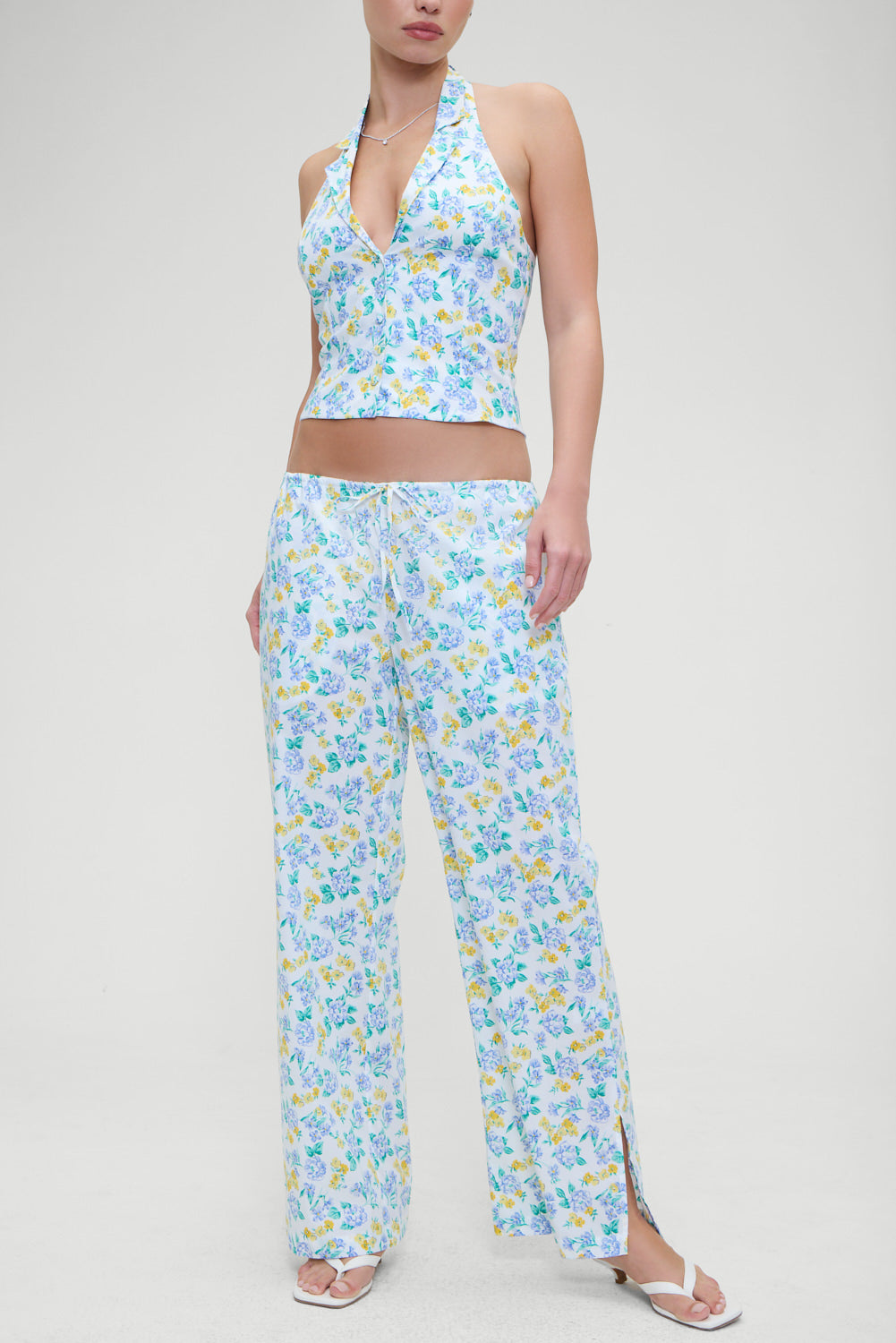 Frankies Bikinis sale Daisy Low Rise Pant - Coastal Floral