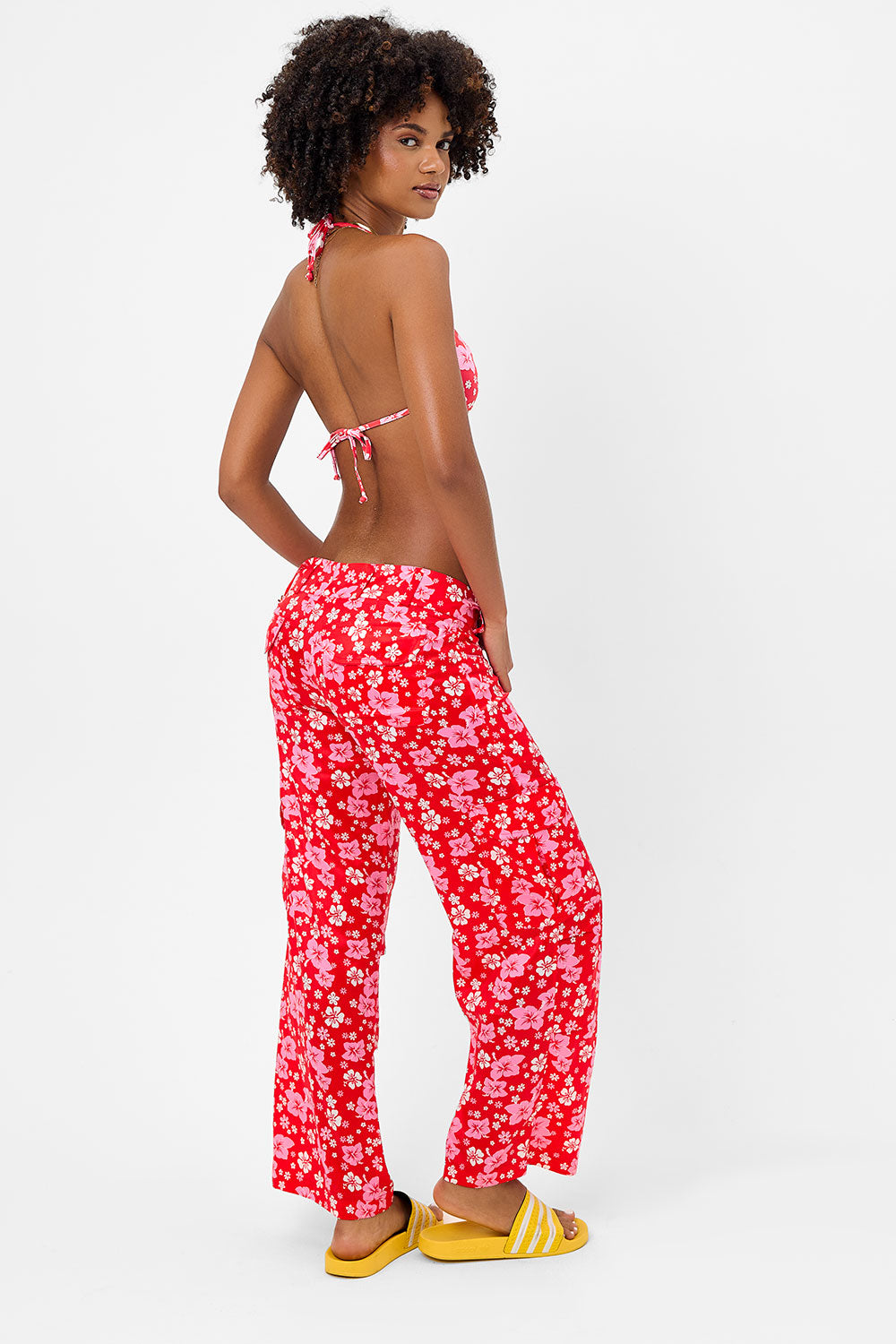 Frankies Bikinis sale Chilli Satin Floral Cargo Pant - Coconut Girl