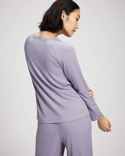 Soma Pointelle Long Sleeve Pajama Top
