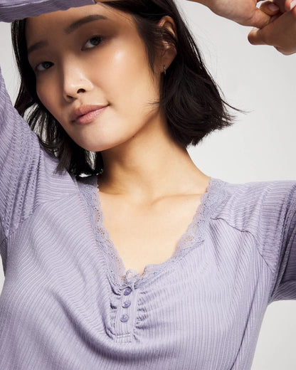 Soma Pointelle Long Sleeve Pajama Top