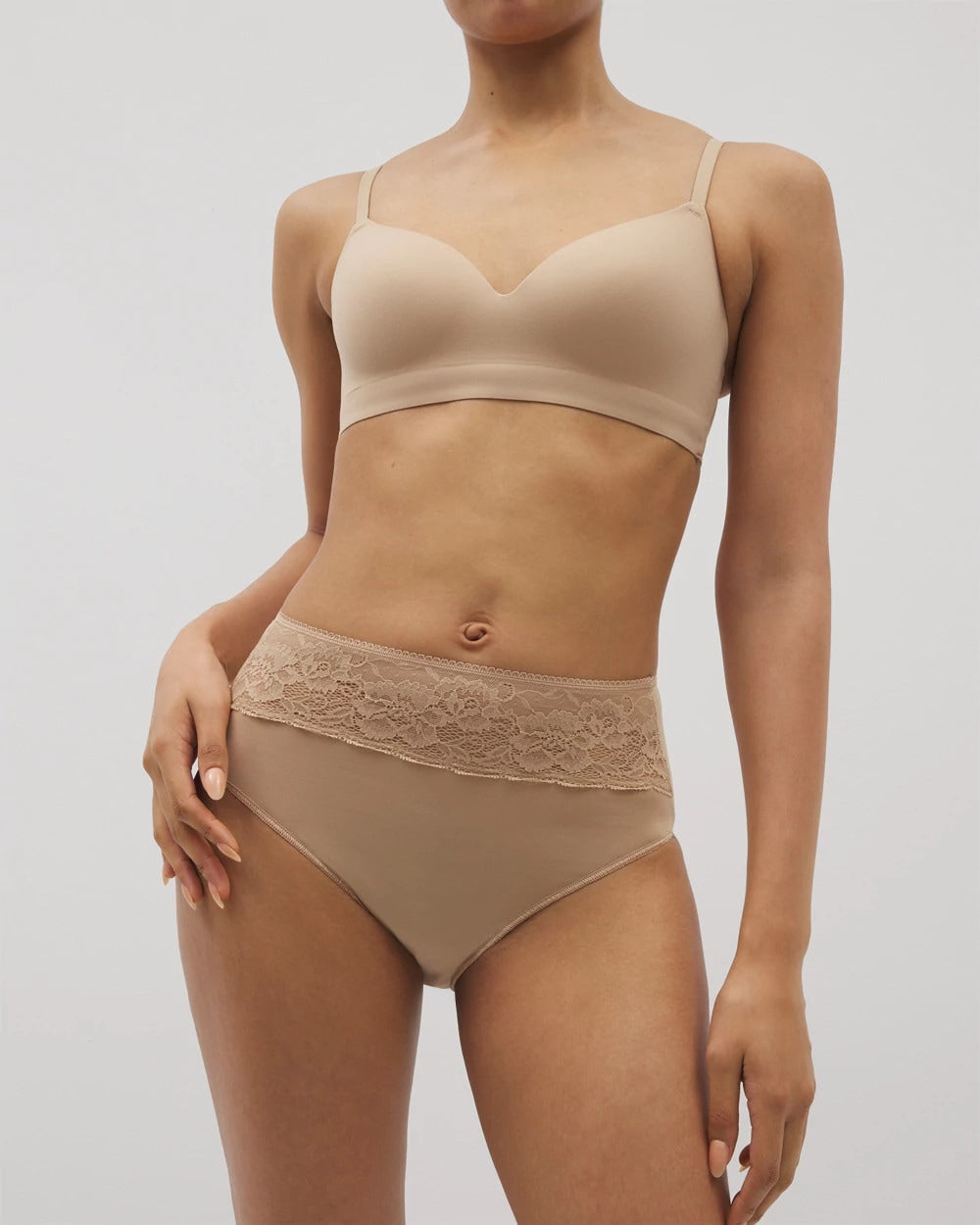 Soma Vanishing Edge Microfiber Modern Brief Panty with Lace