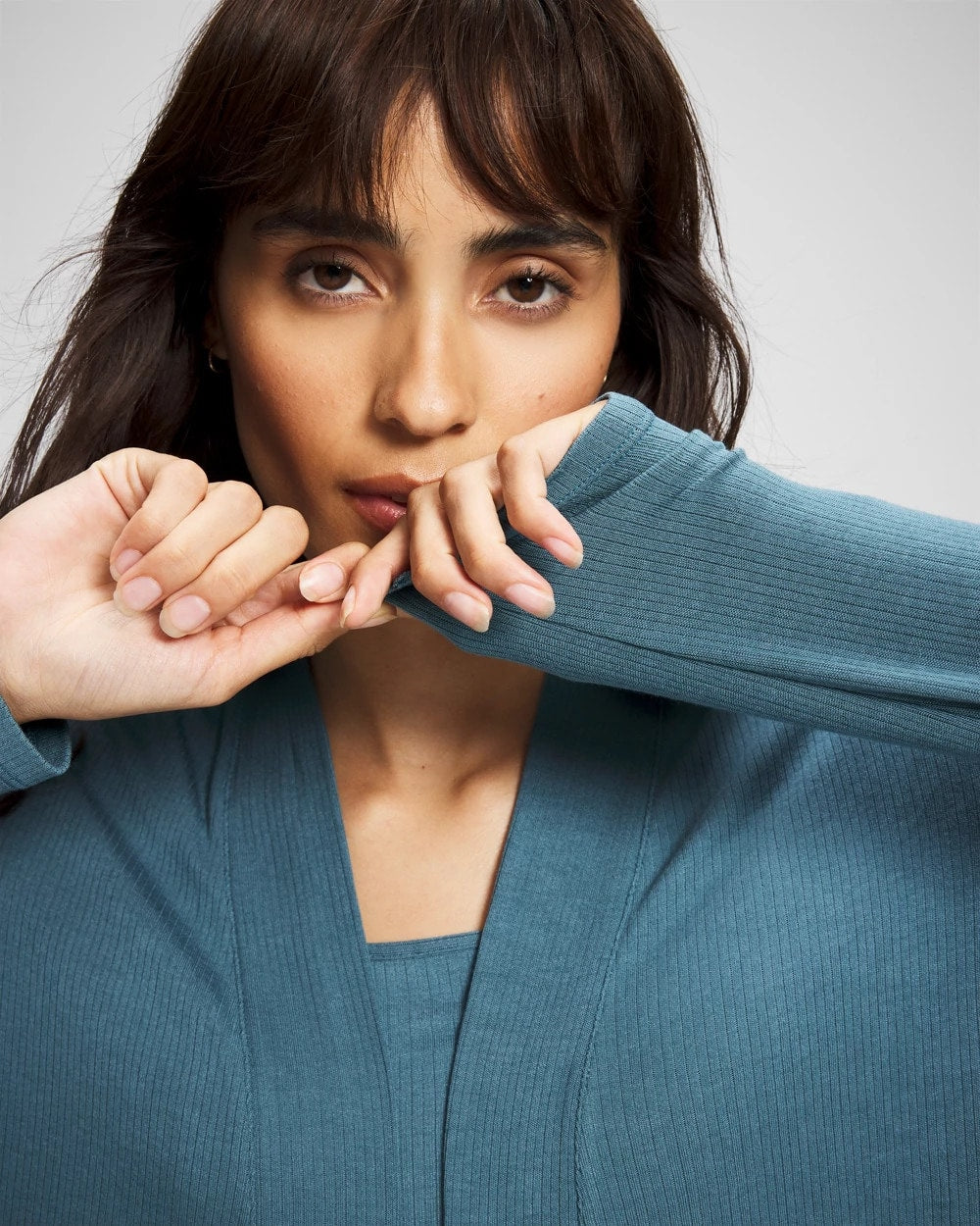 Soma Lightweight Rib Knit Long Sleeve Wrap
