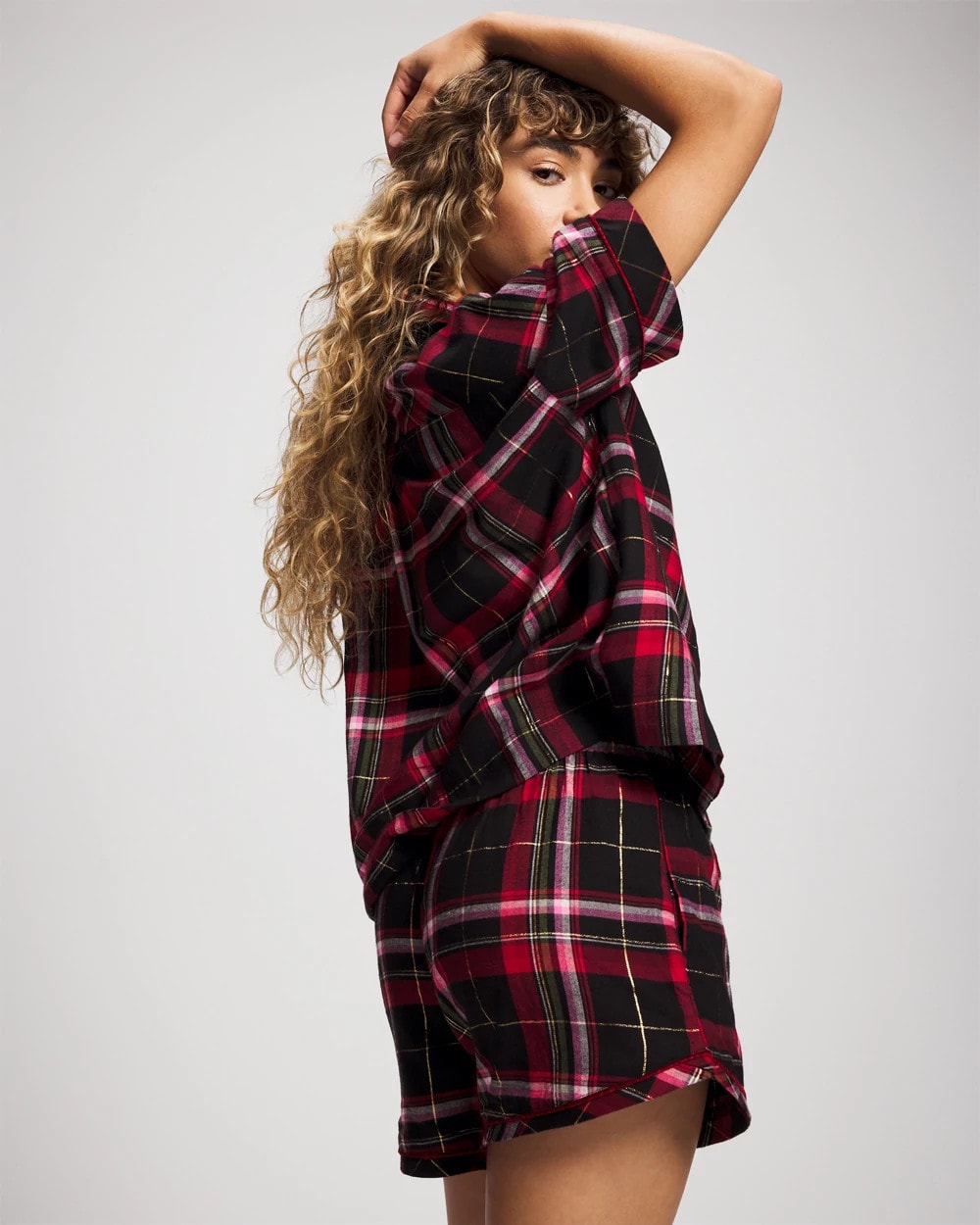 Soma Velvet Piped Boxer Pajama Short