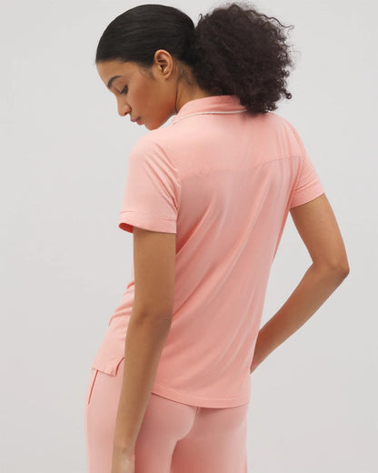 Soma Solid Short Sleeve Notch Collar Pajama Top