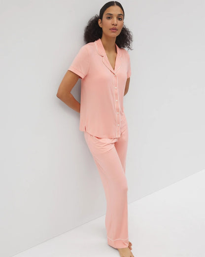 Soma Solid Short Sleeve Notch Collar Pajama Top