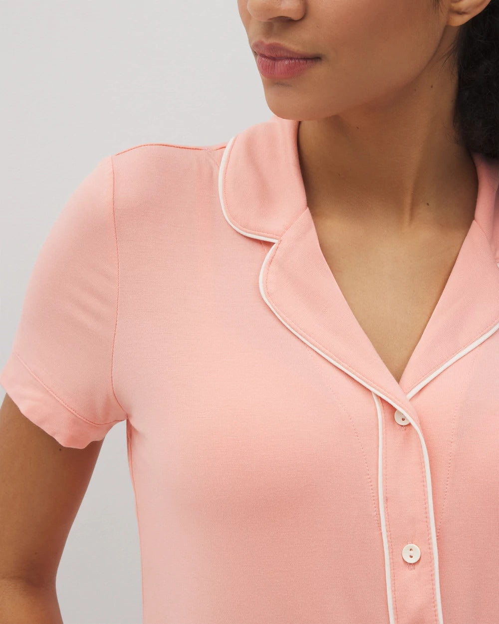 Soma Solid Short Sleeve Notch Collar Pajama Top