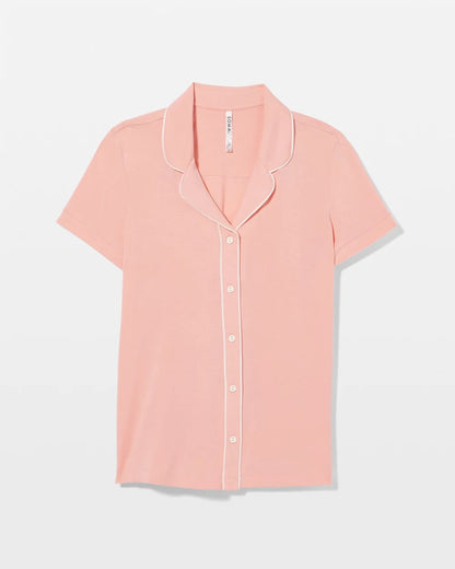Soma Solid Short Sleeve Notch Collar Pajama Top