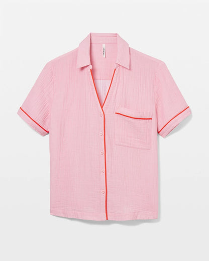 Soma Short-Sleeve Notch Collar Pajama Top