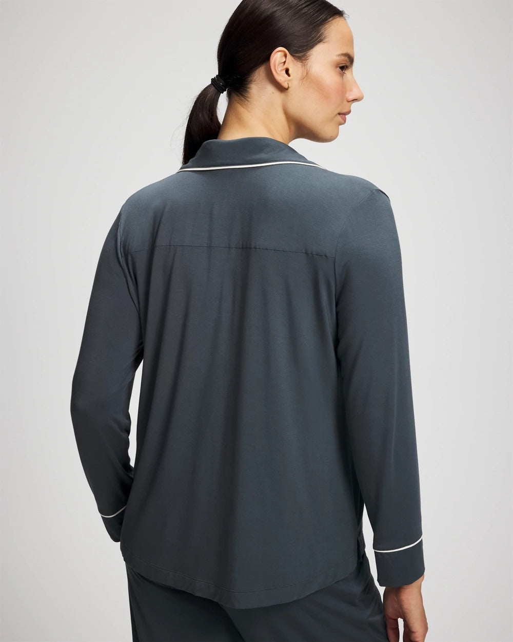 Soma Long-Sleeve Notch Collar Pajama Top