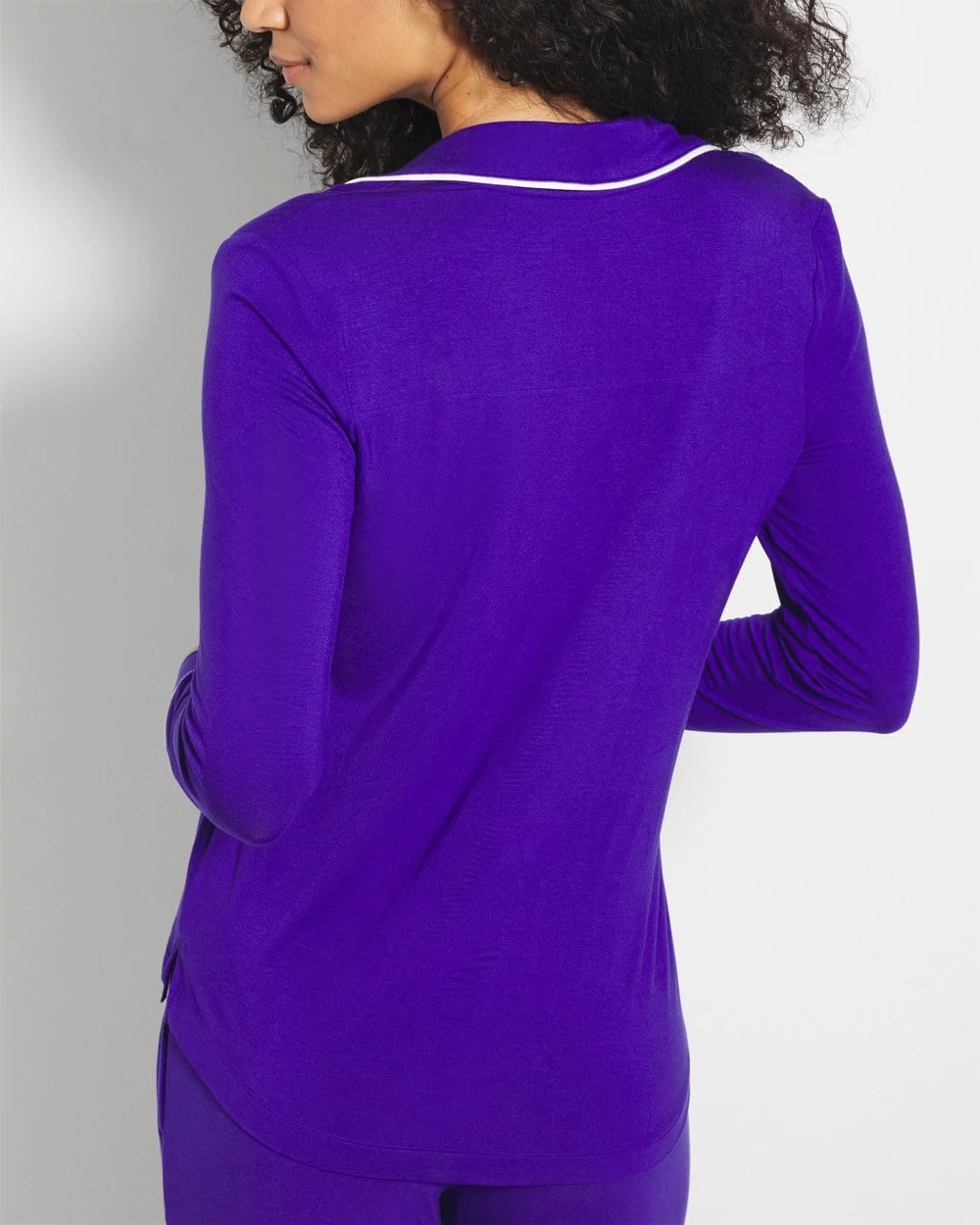 Soma Long-Sleeve Notch Collar Pajama Top