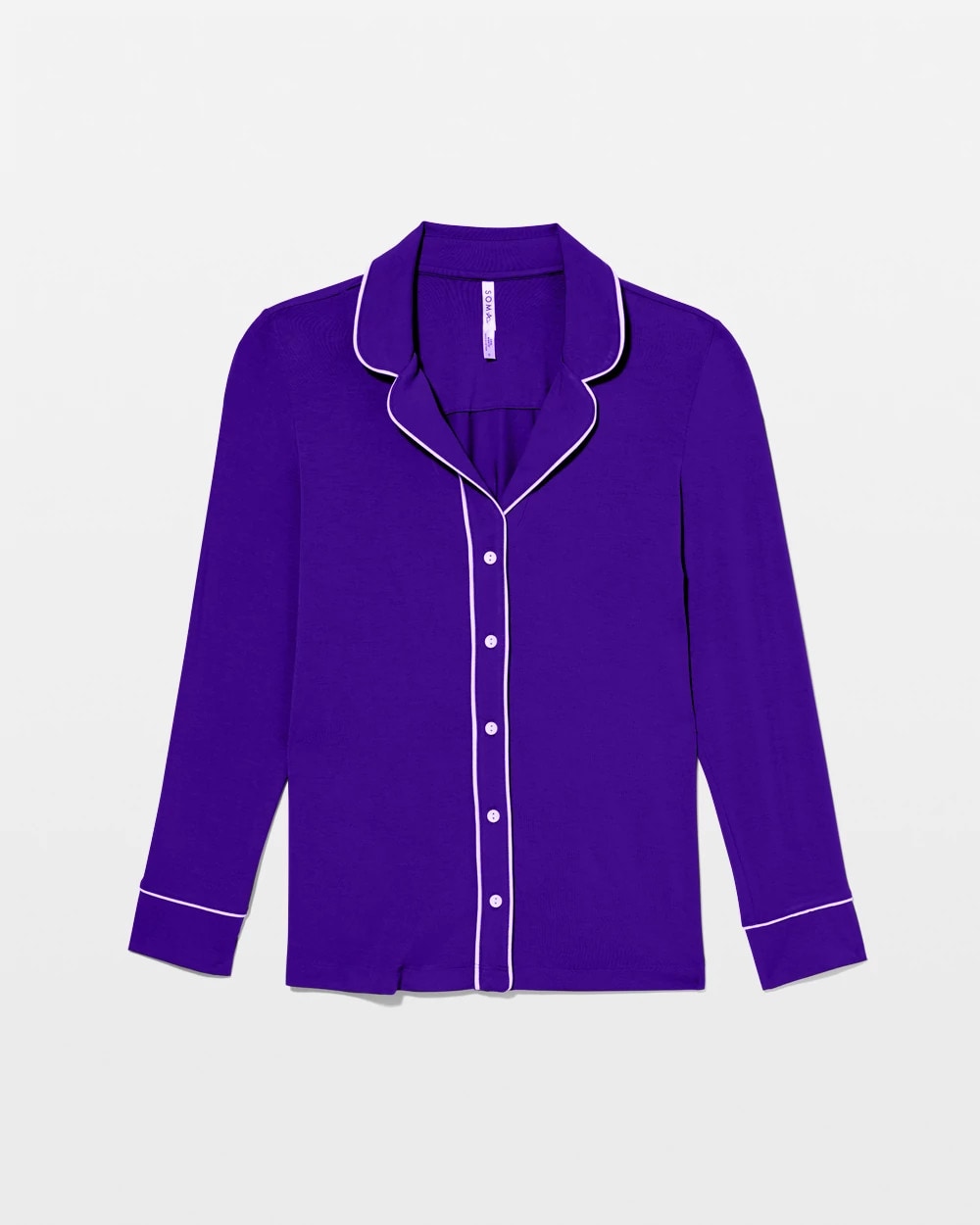 Soma Long-Sleeve Notch Collar Pajama Top