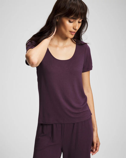 Soma Lightweight Rib Knit Short Sleeve Pajama Tee