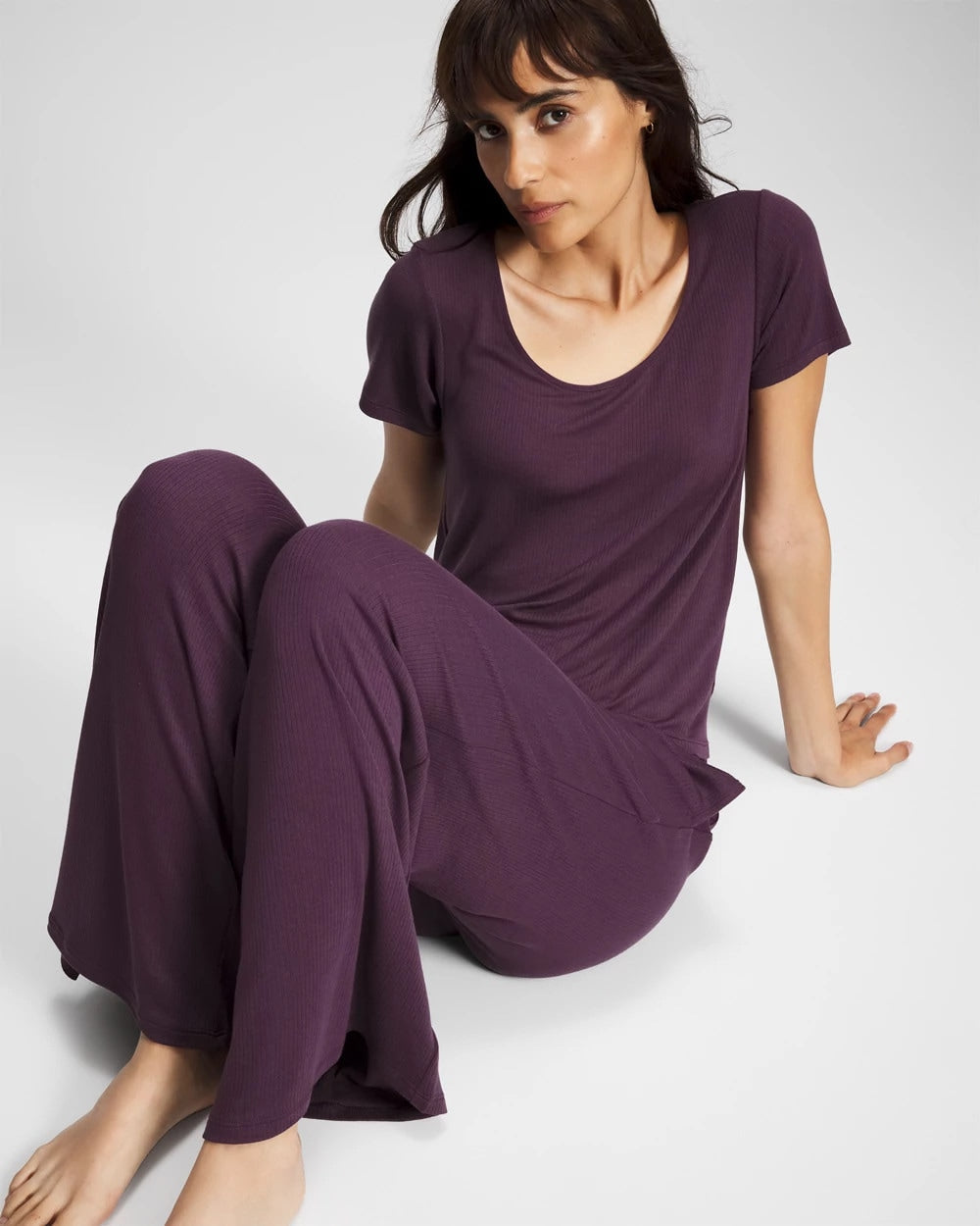Soma Lightweight Rib Knit Short Sleeve Pajama Tee