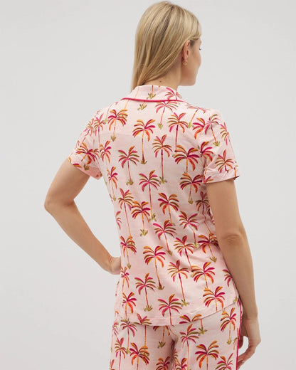 Soma Piped Short Sleeve Notch Collar Pajama Top
