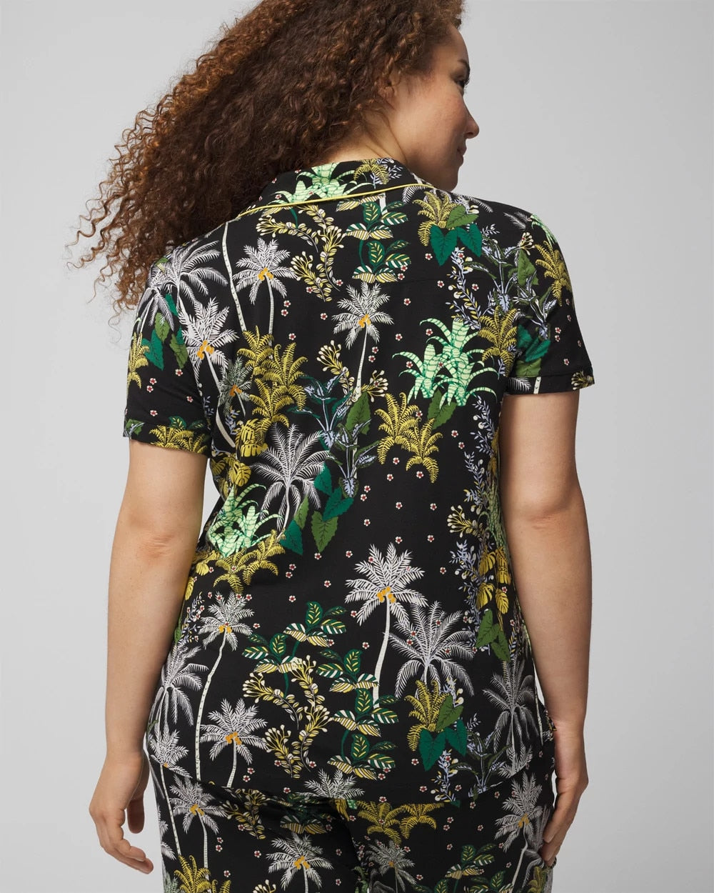 Soma Piped Short Sleeve Notch Collar Pajama Top