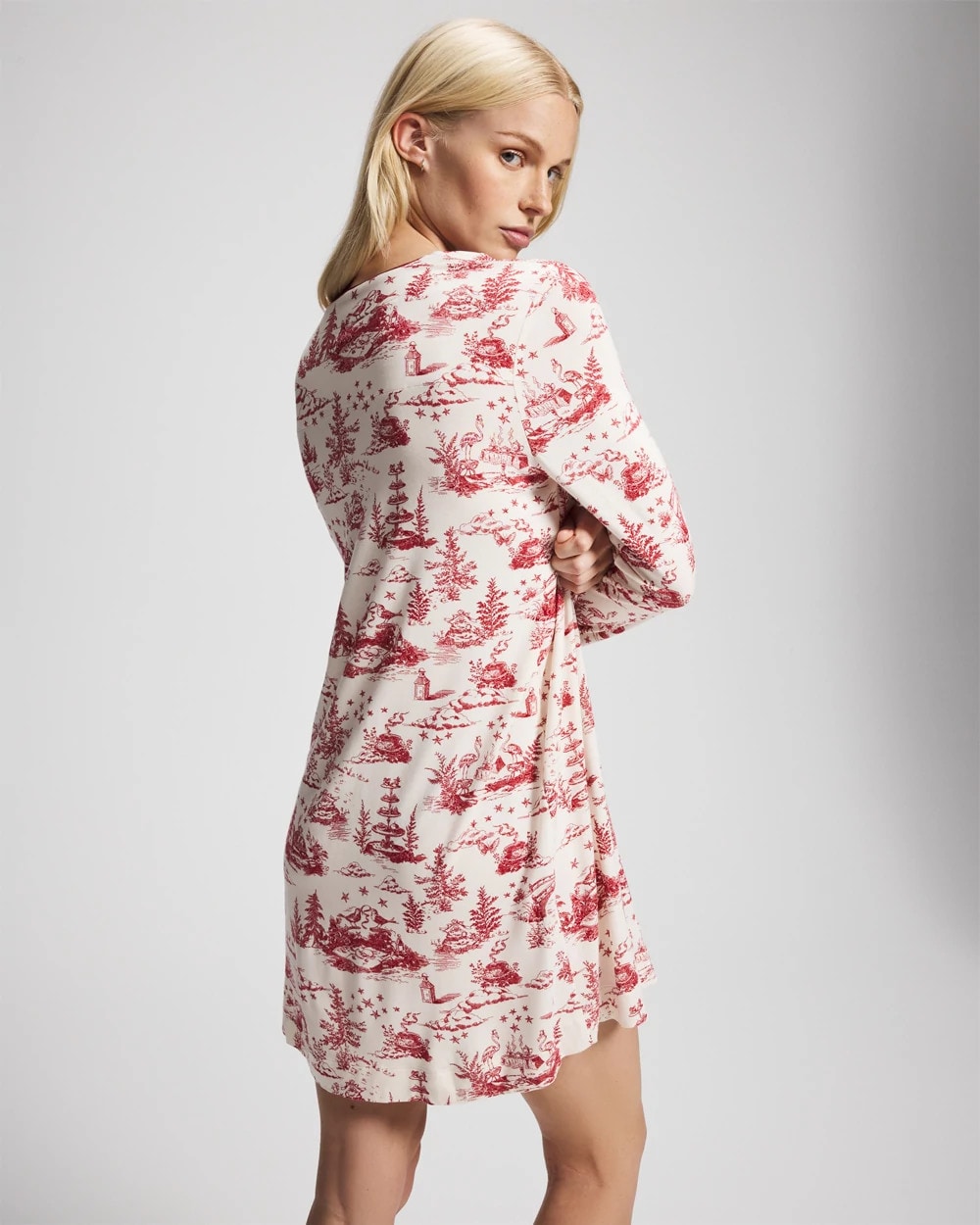 Soma Piped Long-Sleeve Sleepshirt