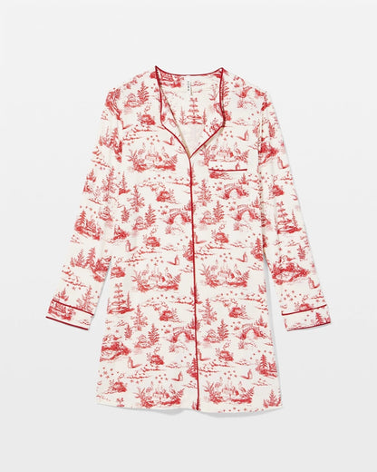 Soma Piped Long-Sleeve Sleepshirt