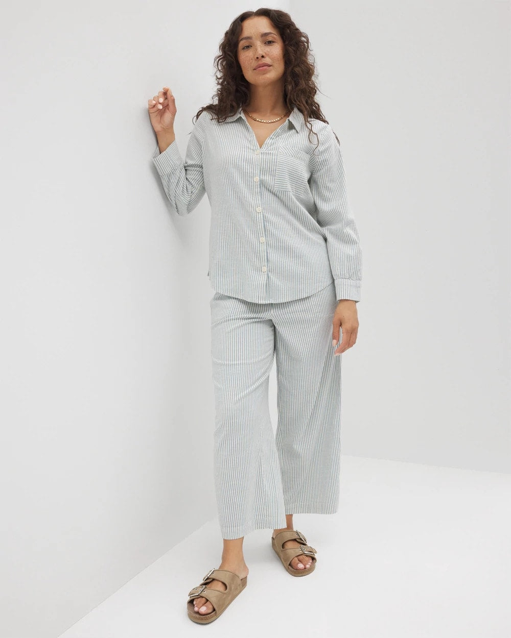 Soma Beach Cotton Long Sleeve Button-Up