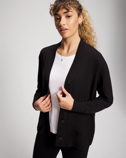 Soma Ultrasoft Fleece Relaxed Button Up Cardigan