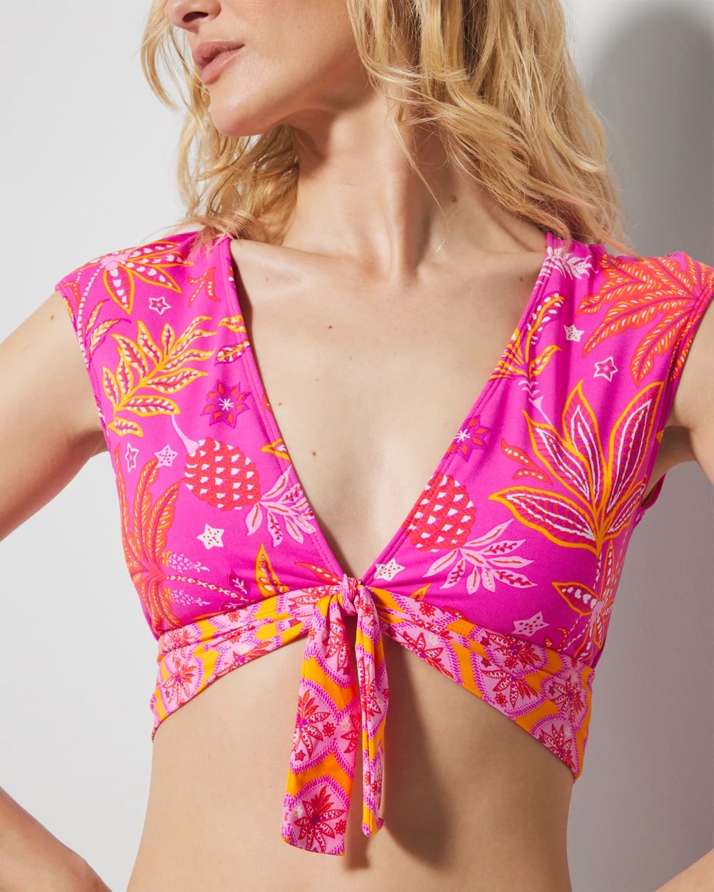 Soma Desert Bloom Cap-Sleeve Crop Top