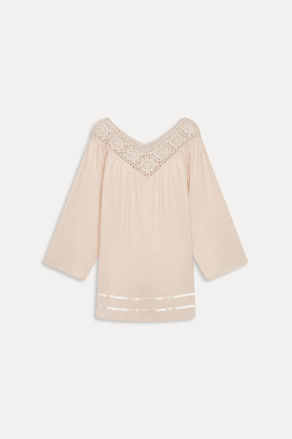 Frankies Bikinis new|clothing Riviera Cotton Mini Dress - Peach