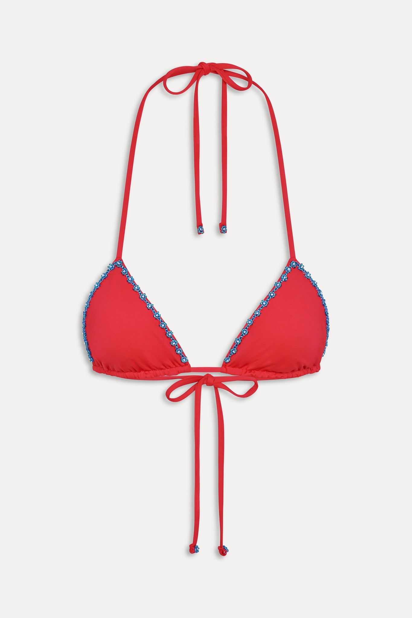 Frankies Bikinis new|swimwear Nick Beaded Triangle Bikini Top - Havana