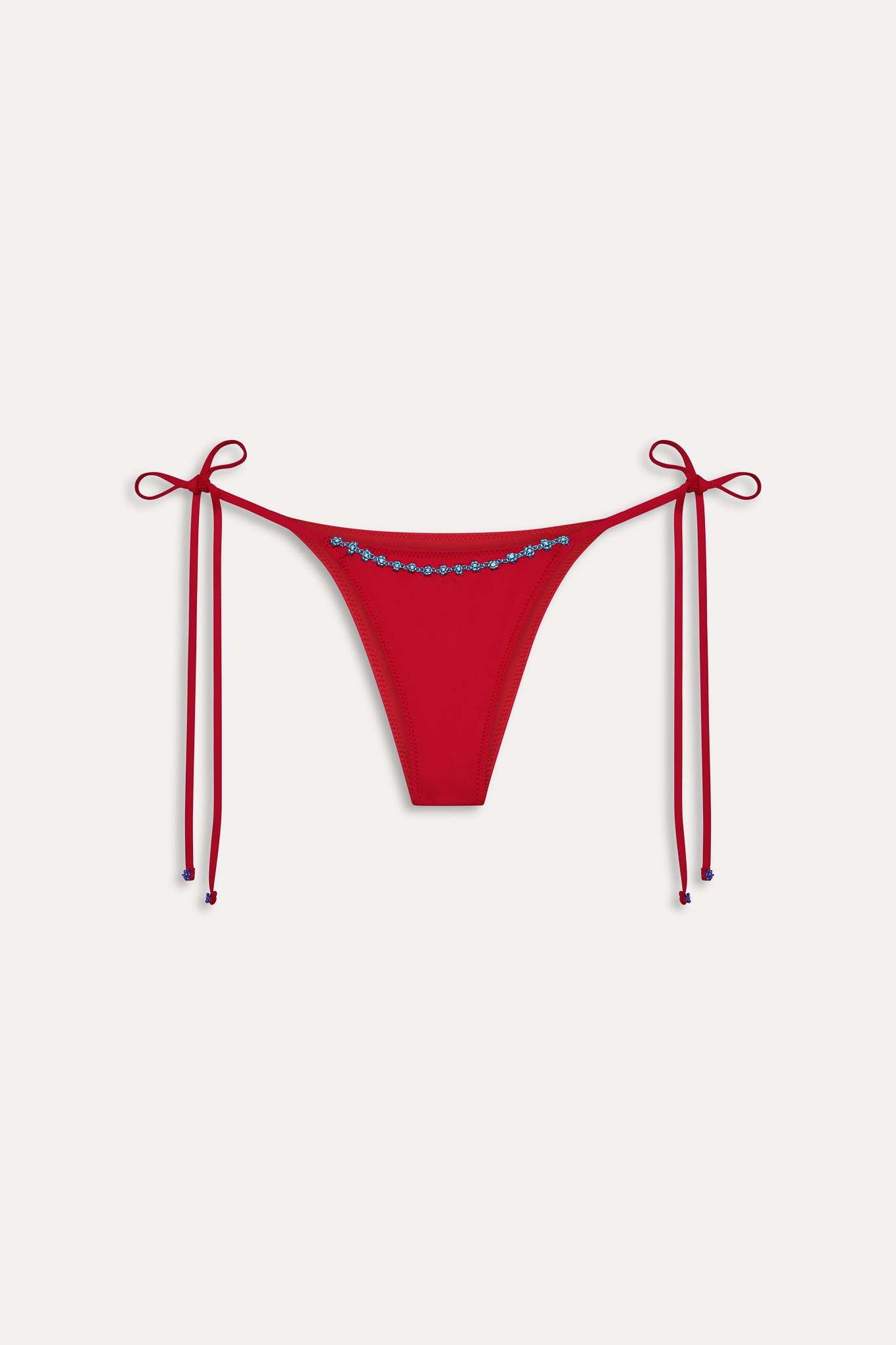Frankies Bikinis new|swimwear Mackenzie Beaded Cheeky Bikini Bottom - Havana