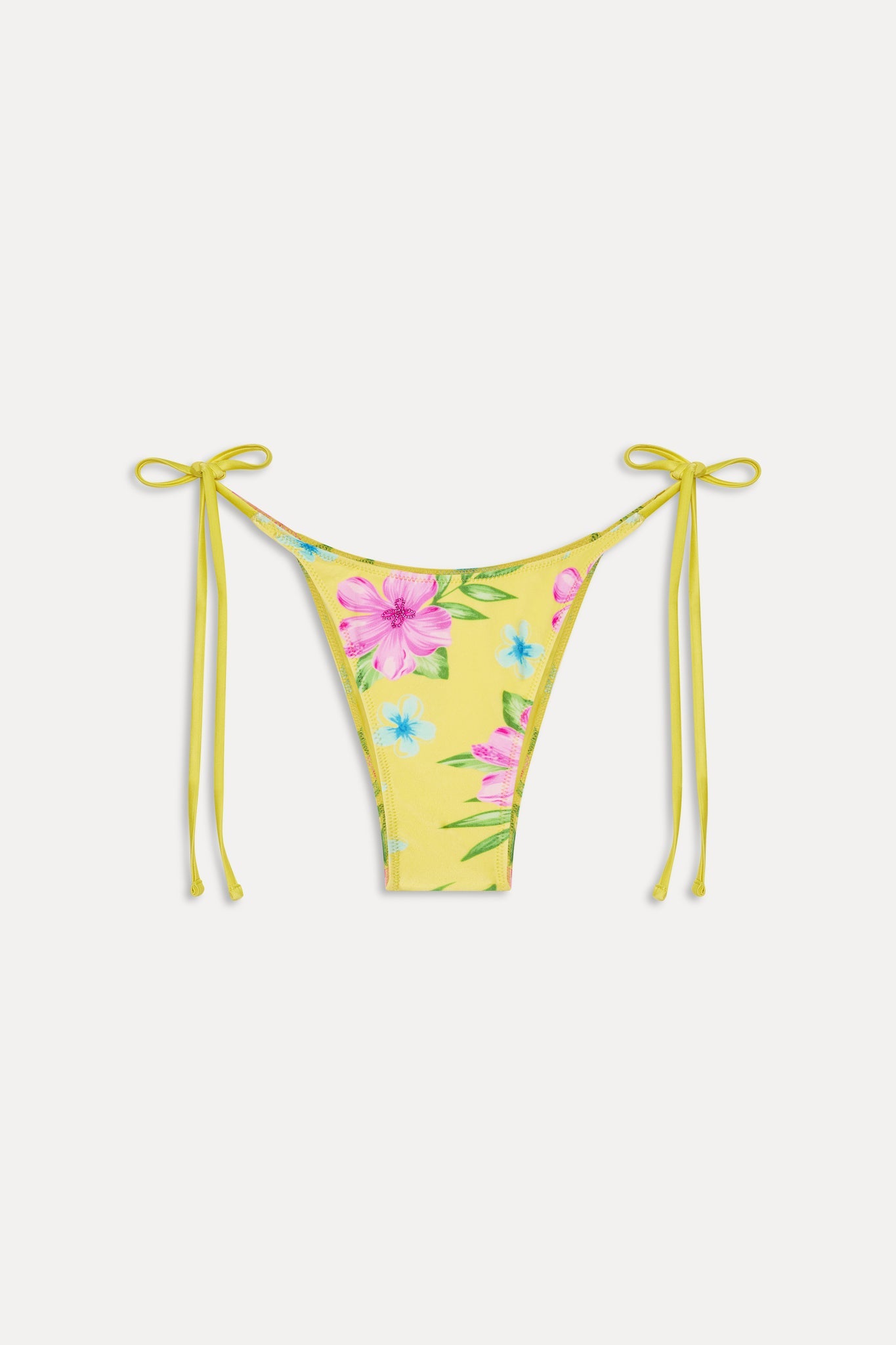 Frankies Bikinis new|swimwear Soleil Satin Beaded Bikini Bottom - Hibiscus Lemonade
