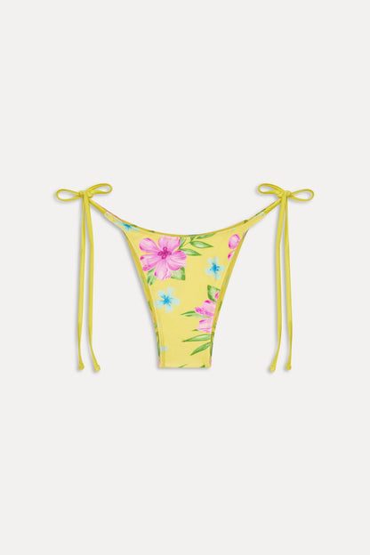 Frankies Bikinis new|swimwear Soleil Satin Beaded Bikini Bottom - Hibiscus Lemonade