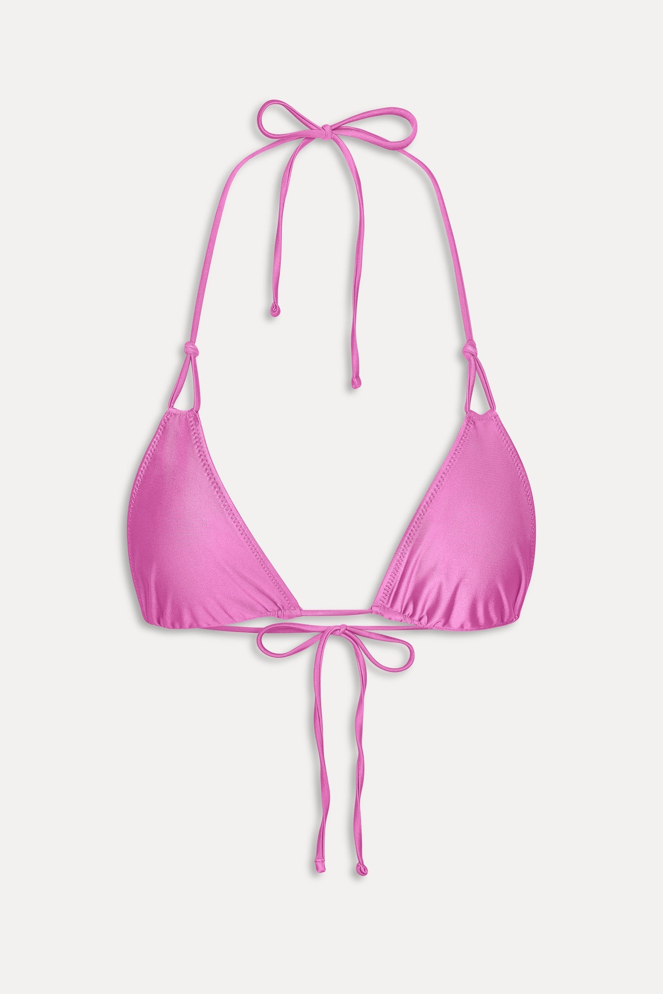 Frankies Bikinis new|swimwear Ari Satin Triangle Bikini Top - Capri Pink
