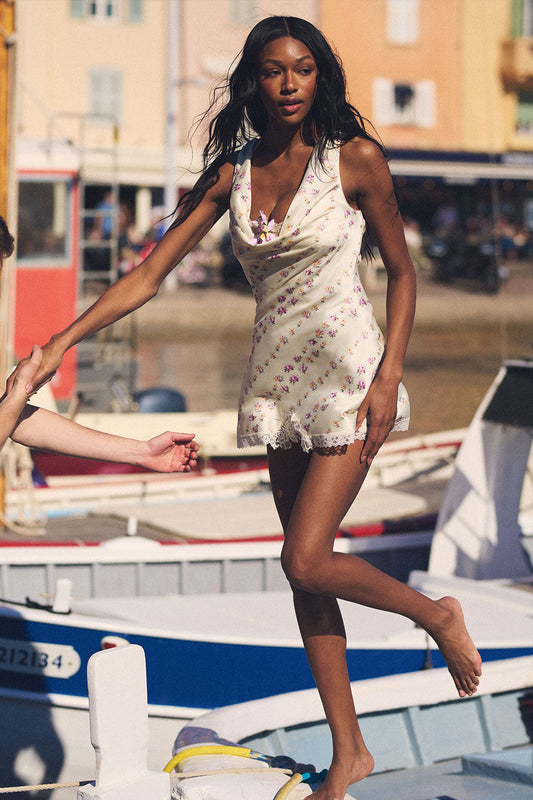 Frankies Bikinis new|clothing Chloe Silk Mini Dress - Chateau Floral