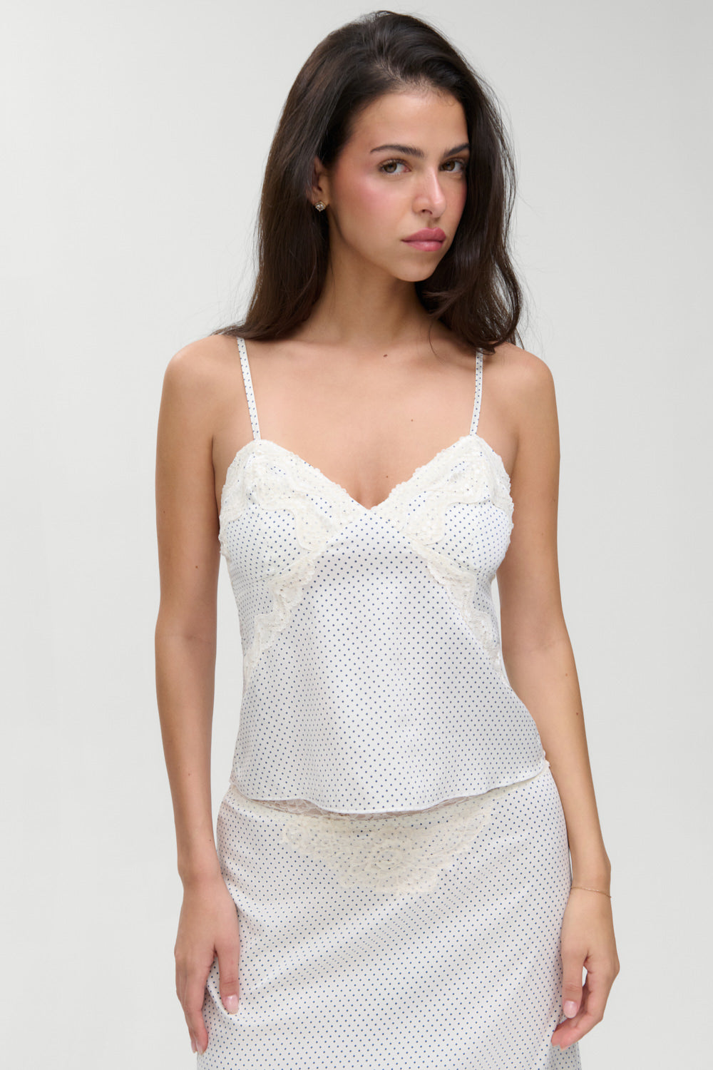 Frankies Bikinis new|clothing Laura Silk Camisole - French Pearl