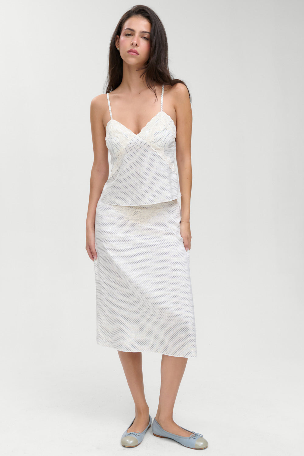 Frankies Bikinis new|clothing Laura Silk Camisole - French Pearl