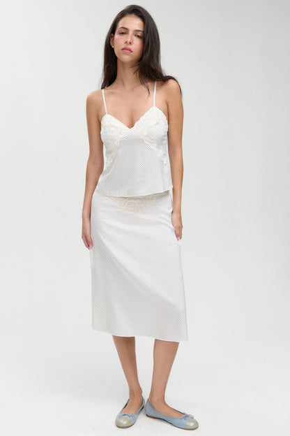Frankies Bikinis new|clothing Laura Silk Camisole - French Pearl