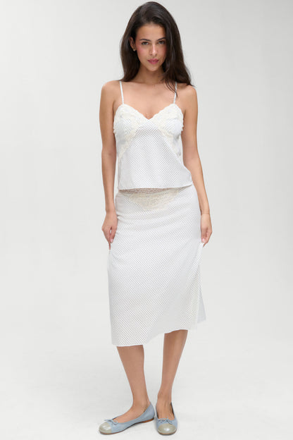 Frankies Bikinis new|clothing Laura Silk Camisole - French Pearl