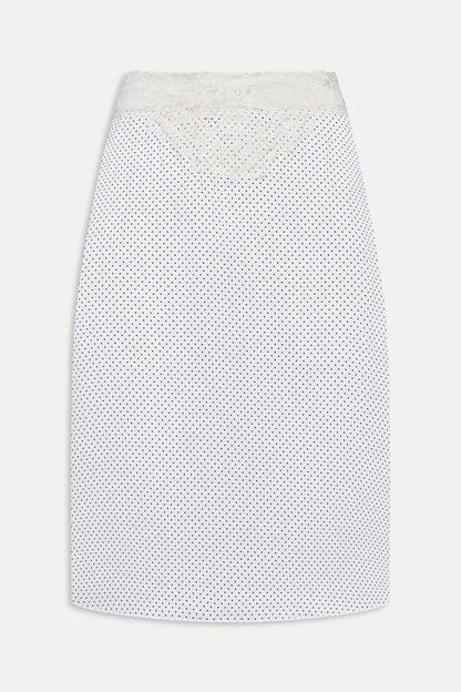 Frankies Bikinis new|clothing Laura Silk Midi Skirt - French Pearl