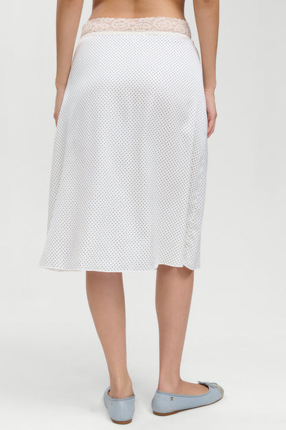 Frankies Bikinis new|clothing Laura Silk Midi Skirt - French Pearl