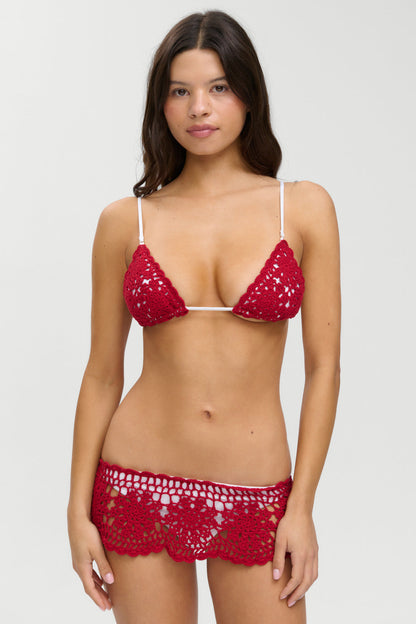 Frankies Bikinis new|swimwear Shelly Crochet Swim Skirt - Havana Crochet