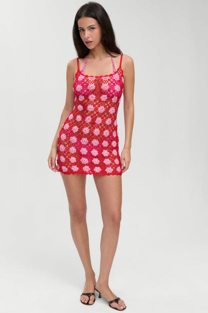 Frankies Bikinis new|clothing Julie Crochet Coverup - Crochet Rose