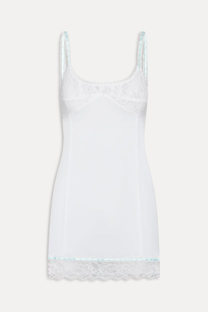 Frankies Bikinis new|clothing Summer Sonnet Satin Mini Dress - Optic White